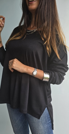 Remeron de lanilla morley con tajos laterales más largo atrás - tienda online