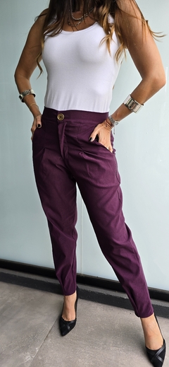 Pantalon de bengalina elastizado tipo slouchy - comprar online