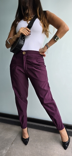 Pantalon de bengalina elastizado tipo slouchy - tienda online