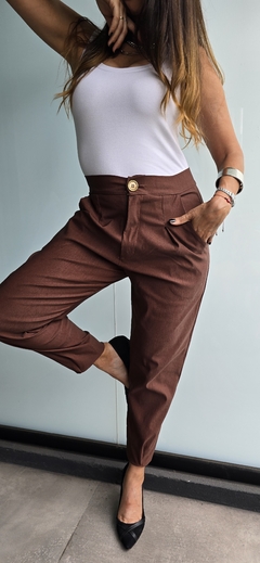 Pantalon de bengalina elastizado tipo slouchy - tienda online