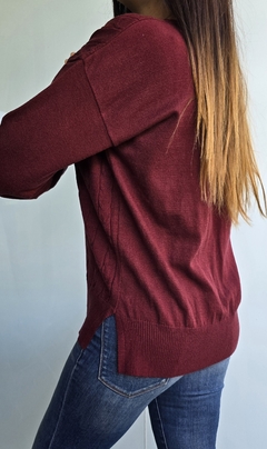 Sweater bremer cuello redondo con trenzado al frente en internet