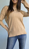 Sweater bremer cuello redondo con trenzado al frente - comprar online