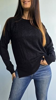 Sweater bremer cuello redondo con trenzado al frente en internet