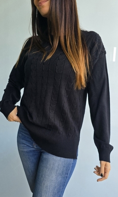 Sweater bremer cuello redondo con trenzado al frente - comprar online