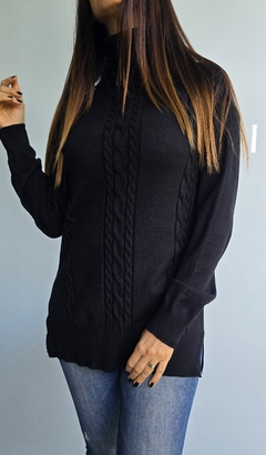 Polera de bremer con trenzado al frente y tajos laterales - comprar online