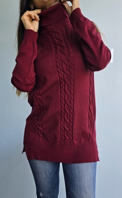 Polera de bremer con trenzado al frente y tajos laterales - comprar online