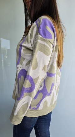 Sweater doble hilo de bremer con estampa de corazones - She Indumentaria