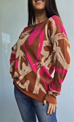 Sweater doble hilo de bremer con estampa de corazones - comprar online