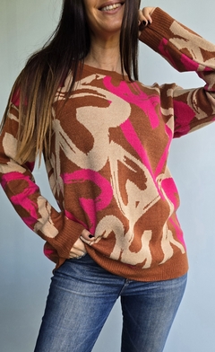 Sweater doble hilo de bremer con estampa de corazones - comprar online
