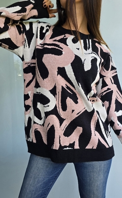 Imagen de Sweater doble hilo de bremer con estampa de corazones