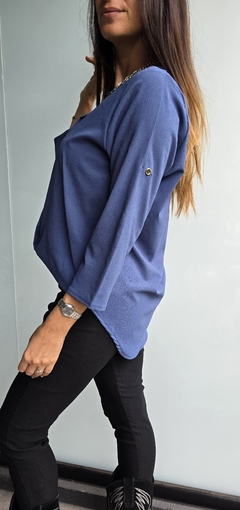 Blusa de crepe con spandex mangas rebatibles en internet