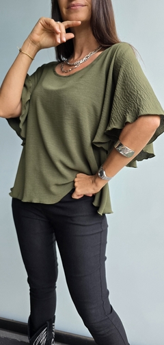 Imagen de Blusa de cey mangas volado 3/4 con gota atras