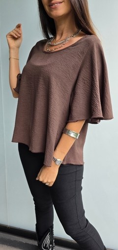 Blusa de cey mangas volado 3/4 con gota atras - comprar online