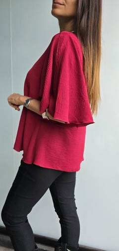 Blusa de cey mangas volado 3/4 con gota atras - comprar online