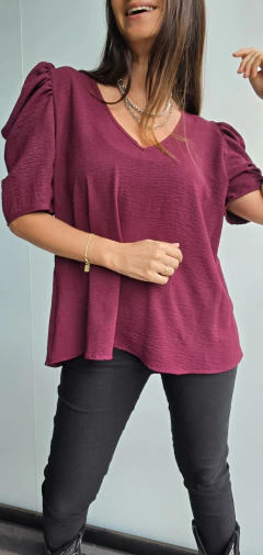 Imagen de Blusa de cey mangas princesa cuello en V