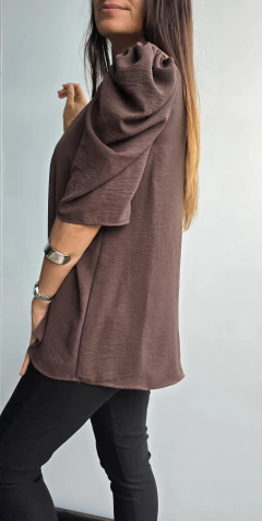 Blusa de cey mangas princesa cuello en V