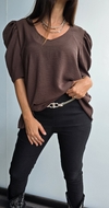 Blusa de cey mangas princesa cuello en V - comprar online