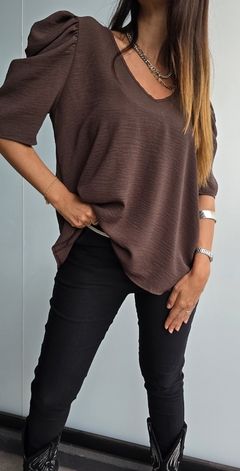 Imagen de Blusa de cey mangas princesa cuello en V