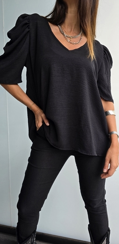 Blusa de cey mangas princesa cuello en V - comprar online