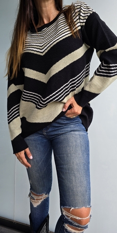 Imagen de Sweater de bremer doble hilo cuello redondo con estampa rombo