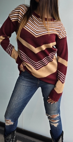 Imagen de Sweater de bremer doble hilo cuello redondo con estampa rombo