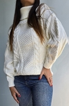Polera de lana trenzada en laterales - comprar online