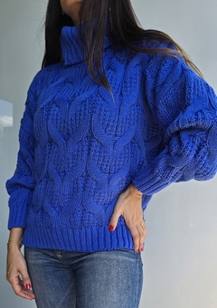 Polera de lana trenzada tipo espigas - comprar online