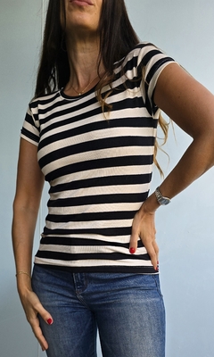 Remera manga corta de modal morley rayada en internet