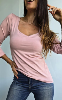 Remera de modal con cuello espejo por talles - tienda online