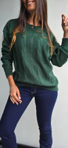 Sweater de lana sintetica con trenzado - comprar online