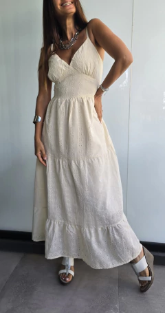 Imagen de Vestido solero de broderie con bretel regulable, espalda elastizada