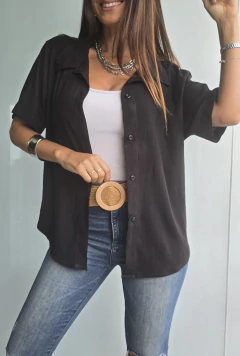 Camisa de lino manga corta - She Indumentaria | Ropa de Mujer