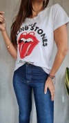 Remera de algodon manga corta con aplique Rolling x talles