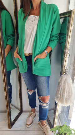 Blazer de crepe con spandex y bolsillos por talles - comprar online