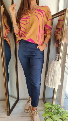 Babucha de bengalina simil jean elastizada por talles