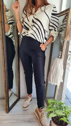 Babucha de bengalina negra elastizada por talles - comprar online