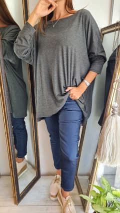 Remeron de modal viscosa oversize manga larga 5VON2 - tienda online