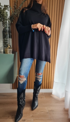 Maxi poleron de bremer con tajos laterales mangas morley - tienda online