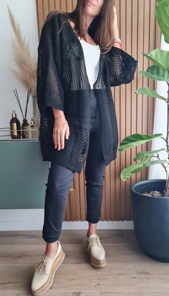 Kimono calado de lana sintética - comprar online