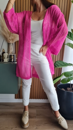 Kimono calado de lana sintética