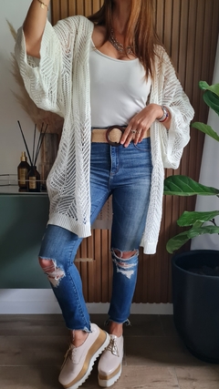 Kimono calado de lana sintética - comprar online