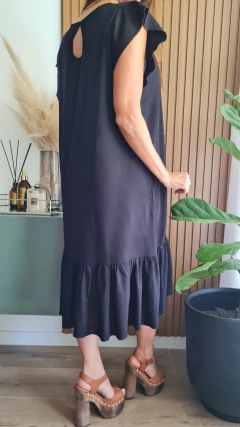 Imagen de Vestido de lino con spandex con volado abajo