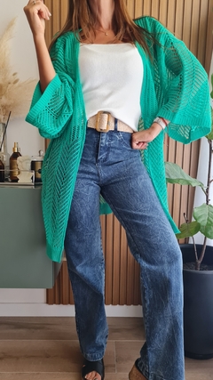 Kimono calado de lana sintética - comprar online