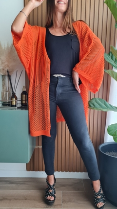 Kimono calado de lana sintética - comprar online