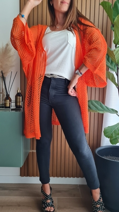 Kimono calado de lana sintética