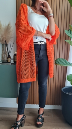 Kimono calado de lana sintética