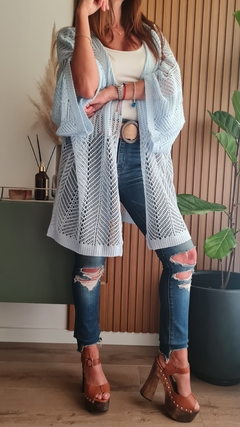 Kimono calado de lana sintética - comprar online