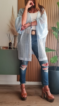 Kimono calado de lana sintética - tienda online