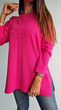 Imagen de Sweater de bremer con espiga central y tajos laterales