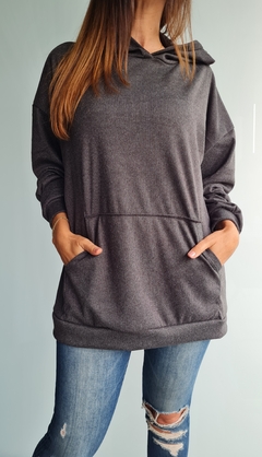 Maxi buzo de micro polar con capucha y bolsillos